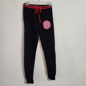 Boys Thrill Black and Red Track Pants, Med(10-12)